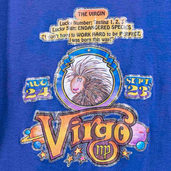 Virgo Zodiac Astrological Horoscope Sign T-Shirt Medium VTG 80s Hipster - Picture 4 of 9